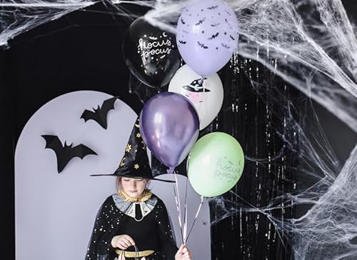 YULKA Halloween Spinnennetz Dekoration | 60g | Weiß, Schwarz, Violett oder Orange | Handliche und Dehnbare Spinnweben für Innen- und Außendekoration | Perfekte Halloweenparty-Deko (Schwarz) von YULKA