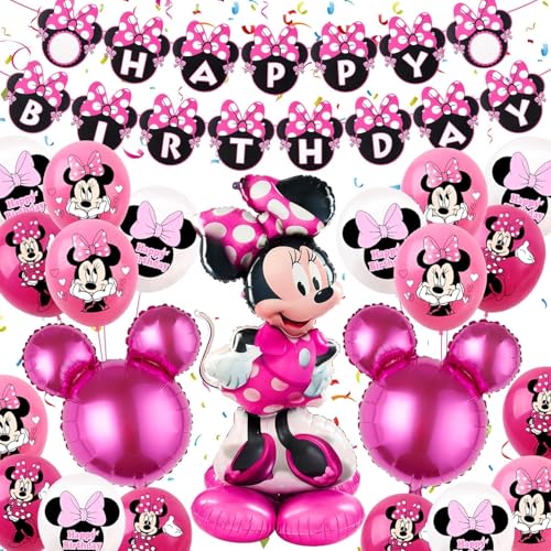 23 Stück Geburtstagsdeko Kinder, Luftballon Geburtstag mit Happy Birthday Banner, Party Luftballons Geburtstag Folienballon Latex Ballon Party Dekorationen für Mädchen Junge Thema (A) von YULONGWU