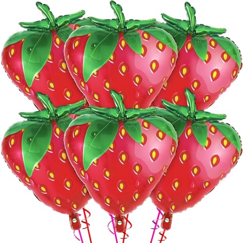 6 Stück Erdbeer Ballons, Erdbeer Luftballons Geburtstag Party Ballons, Erdbeer Folienballon Helium Ballons, Luftballons Erdbeeren, für Mädchen Erdbeer Geburtstags Party Baby Shower Dekorationen 6 Stück Erdbeer Ballons, Erdbeer Luftballons Geburtstag Party Ballons, Erdbeer Folienballon Helium Ballons, Luftballons Erdbeeren, für Mädchen Erdbeer Geburtstags Party Baby Shower Dekorationen von YULONGWU