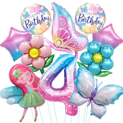 Luftballon 4. Geburtstag Mädchen, 10 Stück Schmetterling Folienballon 4 Jahre, Bunt Schmetterling Geburtstag Deko 4 Jahre, Helium Ballons für Mädchen Geburtstag Schmetterling Party Dekoration Luftballon 4. Geburtstag Mädchen, 10 Stück Schmetterling Folienballon 4 Jahre, Bunt Schmetterling Geburtstag Deko 4 Jahre, Helium Ballons für Mädchen Geburtstag Schmetterling Party Dekoration von YULONGWU