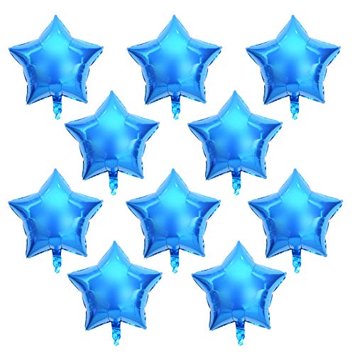 YUMILI Helium-Balloom, 10 Stück 10 Zoll Fünf-Sterne-Aluminiumfolienballons, Party, Hochzeit, Geburtstag, Dekoration(Blau) von YUMILI