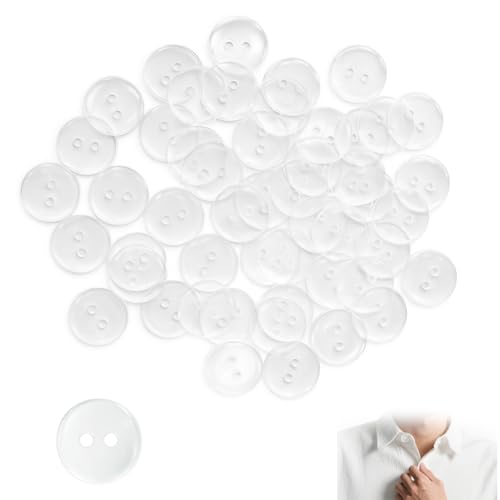 Transparente Knöpfe, 12,5 mm, Kurzwarenknöpfe aus Kunstharz, mit 2 Löchern, zum Nähen von Kleidung, Basteln, Dekoration für Kinder, Stricken, Bastelprojekte, 50 Stück Transparente Knöpfe, 12,5 mm, Kurzwarenknöpfe aus Kunstharz, mit 2 Löchern, zum Nähen von Kleidung, Basteln, Dekoration für Kinder, Stricken, Bastelprojekte, 50 Stück von YUMIPDD