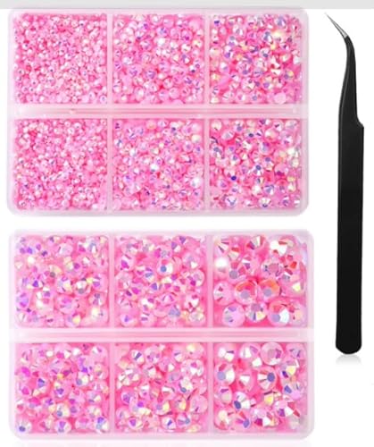YUMIPDD Strasssteine Hotfix, 6500 Stück Strasssteine zum Aufbügeln für Stoffe, gemischte Kristalle, 6 Größen, mit Bleistift-Set und Pinzette, SS6-SS30, Kristall YUMIPDD Strasssteine Hotfix, 6500 Stück Strasssteine zum Aufbügeln für Stoffe, gemischte Kristalle, 6 Größen, mit Bleistift-Set und Pinzette, SS6-SS30, Kristall von YUMIPDD
