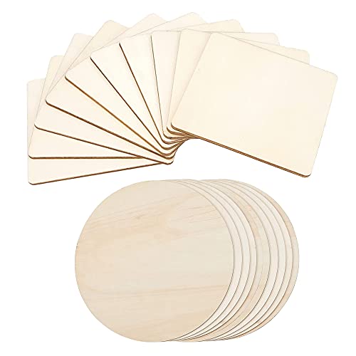 YUMUN 20 Stück Natürliche Holzscheiben, Runde Holzscheiben, Quadrate Holzscheiben, Runde Holzscheiben Unbehandelt, für Holzhandwerk, Brandmalerei, Malerei, DIY Untersetze YUMUN 20 Stück Natürliche Holzscheiben, Runde Holzscheiben, Quadrate Holzscheiben, Runde Holzscheiben Unbehandelt, für Holzhandwerk, Brandmalerei, Malerei, DIY Untersetze von Shnmin