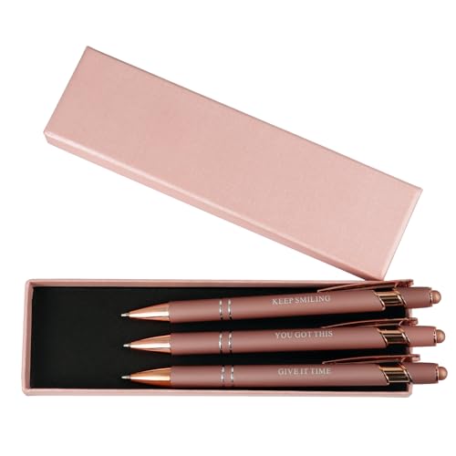 YUN CHUN 3 ausgefallene Stifte für Frauen, niedliches Kugelschreiber-Set mit Stylus-Spitze, bestes Stift-Geschenk-Set für Mutter, hübsche schwarze Tintenstifte mit den Worten "The Boss Lady", elegante von YUN CHUN