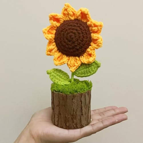 Handgefertigte Häkelblumen für Lehrer, Büro, Schreibtischdekoration, niedliche Strickblume für Auto-Armaturenbrett/Heimdekoration, langlebige gehäkelte Sonnenblume, Geschenke für Frauen, Mutter Handgefertigte Häkelblumen für Lehrer, Büro, Schreibtischdekoration, niedliche Strickblume für Auto-Armaturenbrett/Heimdekoration, langlebige gehäkelte Sonnenblume, Geschenke für Frauen, Mutter von YUNBIAOSEN
