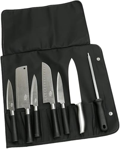 YUNCHONGuk Messertasche,Messer-Rolltasche Kochmesser Rolltasche mit 7 Fächern Messeraufbewahrung,Aufbewahrungstasche für Küchenmesser,Kochmesser-Koffer,Werkzeug-Rolltasche für Camping Wandern YUNCHONGuk Messertasche,Messer-Rolltasche Kochmesser Rolltasche mit 7 Fächern Messeraufbewahrung,Aufbewahrungstasche für Küchenmesser,Kochmesser-Koffer,Werkzeug-Rolltasche für Camping Wandern von YUNCHONGuk