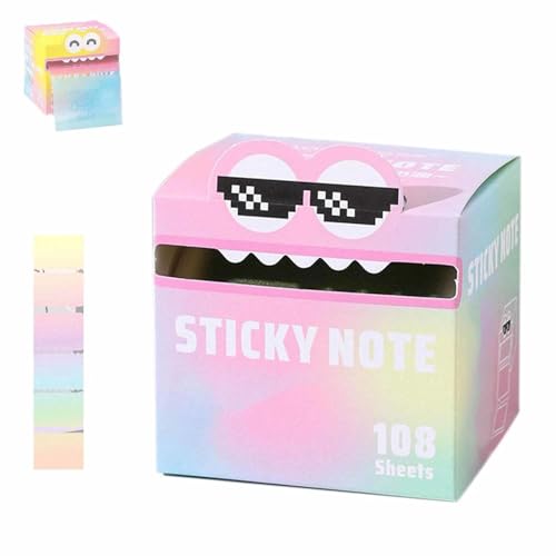 Süße Haftnotizen mit Monster-Muster,Transparente Haftnotizen,lustige Pastell-Notizblöcke zum Herausziehen,Transparenter Perlglanz-Notizblock,Selbstklebend – 105 Blatt,für Büro,Schule,Schüler(J) von YUNFAN