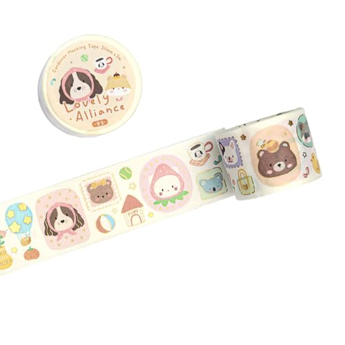 Ästhetisches Klebeband, Cartoon-Tiere, dekoratives Klebeband, Scrapbooking, Dekoration für Scrapbooking, Tagebuch, Fotoalbum, 3 cm x 3 m, selbstklebend Ästhetisches Klebeband, Cartoon-Tiere, dekoratives Klebeband, Scrapbooking, Dekoration für Scrapbooking, Tagebuch, Fotoalbum, 3 cm x 3 m, selbstklebend von YUNGLOO