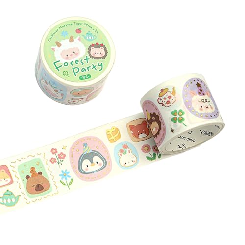 Ästhetisches Klebeband, Cartoon-Tiere, dekoratives Klebeband, Scrapbooking, Dekoration für Scrapbooking, Tagebuch, Fotoalbum, 3 cm x 3 m, selbstklebend Ästhetisches Klebeband, Cartoon-Tiere, dekoratives Klebeband, Scrapbooking, Dekoration für Scrapbooking, Tagebuch, Fotoalbum, 3 cm x 3 m, selbstklebend von YUNGLOO