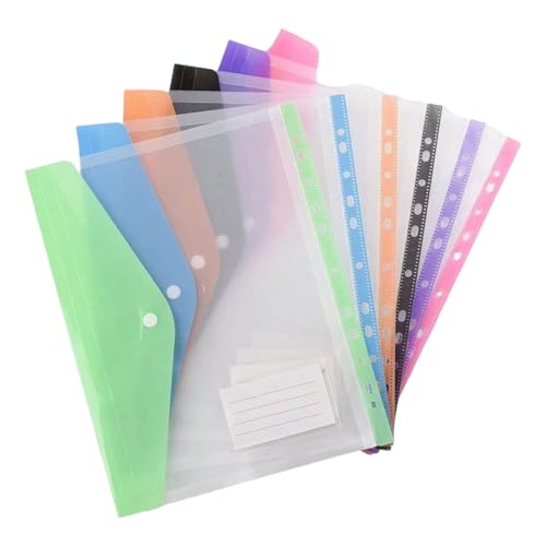 Dokumententasche mit 4 Fächern, transparent, mit 11 Löchern, einfache Handhabung, Dokumentenmappe, Schule, Bürobedarf, 12 Stück Dokumententasche mit 4 Fächern, transparent, mit 11 Löchern, einfache Handhabung, Dokumentenmappe, Schule, Bürobedarf, 12 Stück von YUNGLOO