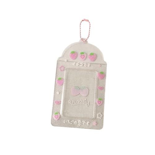 Fotokarten-Hülle mit Kette, 7,6 cm, PVC, für Schlüsselanhänger, Rucksäcke, Tasche, Geldbörse, Charm, PVC von YUNGLOO