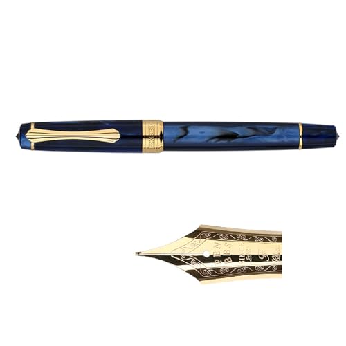 Füllfederhalter mit Kolben gefüllt, Metallspitze, ergonomischer Griff für Handschrift, Kalligraphie, Praxis, Notizen, professionelle Füllfederhalter von YUNGLOO