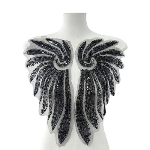 Mehrzweck-bestickte Hochzeitsdekoration, bestickt, Flügel-Accessoire, glitzernde Pailletten, vielseitig für Mode, Luxus, Brautverzierung Mehrzweck-bestickte Hochzeitsdekoration, bestickt, Flügel-Accessoire, glitzernde Pailletten, vielseitig für Mode, Luxus, Brautverzierung von YUNGLOO