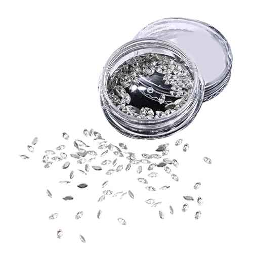 Nagel-Strasssteine, flache Rückseite, Kristallschmuck, Maniküre, Dekoration, auffällig, Nagelverzierungen, 50 Stück von YUNGLOO