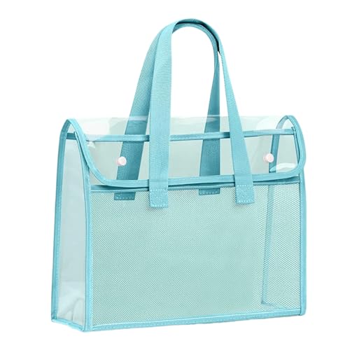 Transparente PVC-Datei-Tragetasche, doppellagig, Dokumenten-Organizer, große Kapazität, Handbuchtasche für Büro, Schule, Reisen, Büro, Datei-Organizer von YUNGLOO