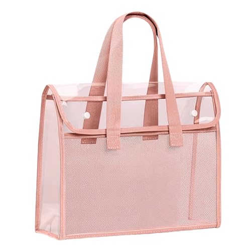 Transparente PVC-Datei-Tragetasche, doppellagig, Dokumenten-Organizer, große Kapazität, Handbuchtasche für Büro, Schule, Reisen, Büro, Datei-Organizer von YUNGLOO
