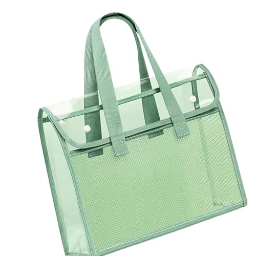 Transparente PVC-Datei-Tragetasche, doppellagig, Dokumenten-Organizer, große Kapazität, Handbuchtasche für Büro, Schule, Reisen, Büro, Datei-Organizer von YUNGLOO
