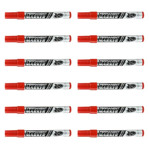 YUNGLOO Professionelle Permanentmarker auf Ölbasis, 0,7 mm Spitze zum Beschriften auf Papierscheiben, Industrie, Büro, Ölbasis, für Verpackung und Lagerung, 12 Stück von YUNGLOO
