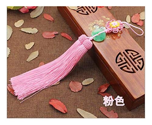 YUNGYE 1 Stück Neue Qualitäts-Quasten 33 cm Lange Hängende Jade Chinese Knoten Quaste Anhänger Jade Tassel Bedeutet Frieden. (Color : Pink, Size : 33 cm) von YUNGYE