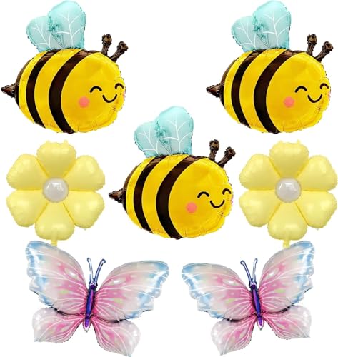 7 Stück Folienballon Gänseblümchen Bienen Schmetterling, Blumen Luftballon Bienen Deko Geburtstag Schmetterling Luftballon, für Kinder Erwachsene Geburtstage, Fotografie, Party Bedarf 7 Stück Folienballon Gänseblümchen Bienen Schmetterling, Blumen Luftballon Bienen Deko Geburtstag Schmetterling Luftballon, für Kinder Erwachsene Geburtstage, Fotografie, Party Bedarf von YUNHENTONG