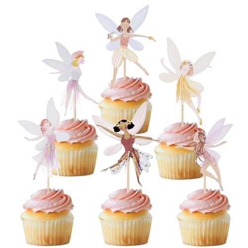 Fee Tortendeko Mädchen 24 Stück Feen Cupcake Topper Kuchendeko Geburtstag Torten Muffin Deko für Kinder Party, Nachmittagstee Fee Tortendeko Mädchen 24 Stück Feen Cupcake Topper Kuchendeko Geburtstag Torten Muffin Deko für Kinder Party, Nachmittagstee von YUNHENTONG
