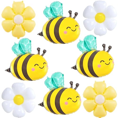 Folienballon Geburtstag, 8 Stück Luftballons Gänseblümchen Bienen, Blumen Luftballon Bienen Deko Geburtstag Helium Ballons, für Kinder Erwachsene Geburtstage, Fotografie, Party Bedarf Folienballon Geburtstag, 8 Stück Luftballons Gänseblümchen Bienen, Blumen Luftballon Bienen Deko Geburtstag Helium Ballons, für Kinder Erwachsene Geburtstage, Fotografie, Party Bedarf von YUNHENTONG