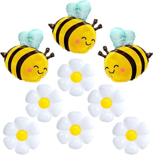 Folienballon Geburtstag, 9 Stück Luftballons Gänseblümchen Bienen, Blumen Luftballon Bienen Deko Geburtstag Helium Ballons, für Kinder Erwachsene Geburtstage, Fotografie, Party Bedarf Folienballon Geburtstag, 9 Stück Luftballons Gänseblümchen Bienen, Blumen Luftballon Bienen Deko Geburtstag Helium Ballons, für Kinder Erwachsene Geburtstage, Fotografie, Party Bedarf von YUNHENTONG
