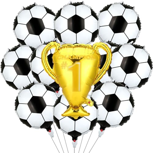 Fußball Luftballon Pokal Folienballon, 11 Stück Fussball Party Deko, Fußball Ballons Kinder, Fubball Trophäen Helium Luftballon für Junge Fußball-Mottoparty, Spieleparty Fußball Luftballon Pokal Folienballon, 11 Stück Fussball Party Deko, Fußball Ballons Kinder, Fubball Trophäen Helium Luftballon für Junge Fußball-Mottoparty, Spieleparty von YUNHENTONG