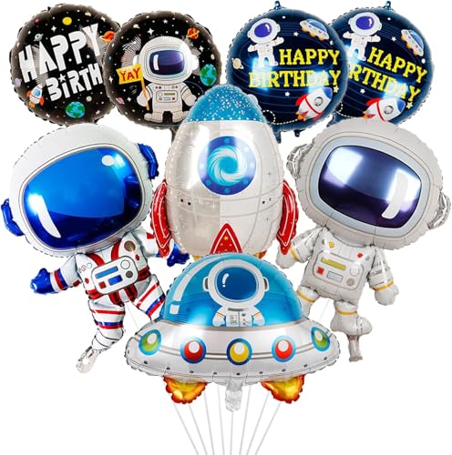 Weltraum Luftballons 8 Stück Luftballon Rakete Astronauten Weltraum Geburtstag Deko weltall Kindergeburtstag Party Deko von YUNHENTONG
