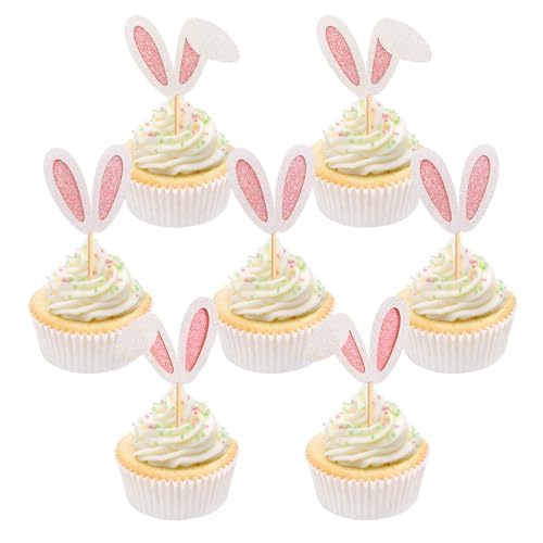 Osterhasen Cupcake Topper, 24 Stück Tortendeko Ostern Glitzer Hasenohren Kuchen Deko, Niedlich Kuchendeko Oster, Osterdeko Muffins, Hasen Cupcake Topper für Osterthema Partyzubehör Osterhasen Cupcake Topper, 24 Stück Tortendeko Ostern Glitzer Hasenohren Kuchen Deko, Niedlich Kuchendeko Oster, Osterdeko Muffins, Hasen Cupcake Topper für Osterthema Partyzubehör von YUNHENTONG