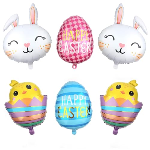 Ostern Luftballons 6 Stück Hase Folienballon Osterballons Osterei Luftballons Küken Folienballon Happy Easter Ballons Osterdeko Set Hasen Deko Ostern Ostern Luftballons 6 Stück Hase Folienballon Osterballons Osterei Luftballons Küken Folienballon Happy Easter Ballons Osterdeko Set Hasen Deko Ostern von YUNHENTONG