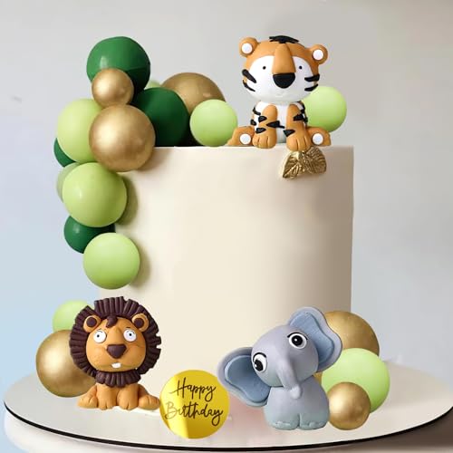 YUNHENTONG 15 Stück Tortendeko Waldtiere & Dschungel Tiere Safari Kugeln Kuchendeko für Kindergeburtstag & Baby-Duschen von YUNHENTONG