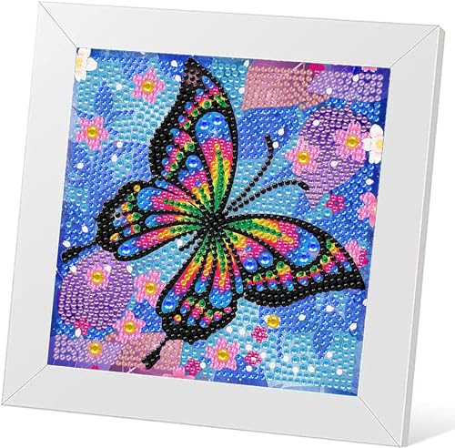 YUNHENTONG Diamond Painting Schmetterling, Diamond Painting mit Rahmen 15x15cm Schmetterlinge 5d Diamanten Painting Bilder Kinder für Arts Craft, Home Wand Decor, Geschenk YUNHENTONG Diamond Painting Schmetterling, Diamond Painting mit Rahmen 15x15cm Schmetterlinge 5d Diamanten Painting Bilder Kinder für Arts Craft, Home Wand Decor, Geschenk von YUNHENTONG