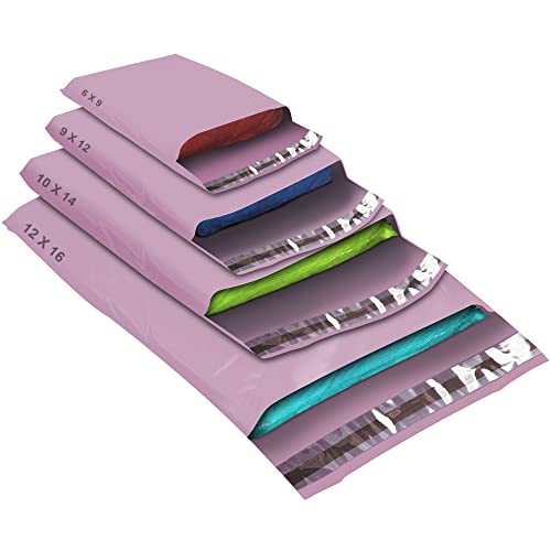 Versandtaschen in verschiedenen Größen, selbstklebend, stark, wasserdicht, Poly-Kunststoff, für Pakete, Verpackungen, kleine, mittelgroße, große Post, Versandtaschen, 4 Größen, Babyrosa, 50 Stück Versandtaschen in verschiedenen Größen, selbstklebend, stark, wasserdicht, Poly-Kunststoff, für Pakete, Verpackungen, kleine, mittelgroße, große Post, Versandtaschen, 4 Größen, Babyrosa, 50 Stück von YUNJU