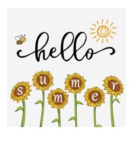 Hello Summer Sonnenblumen-Holz-Tischdekoration Hello Summer Sonnenblumen-Holz-Tischdekoration von YUNKKIN