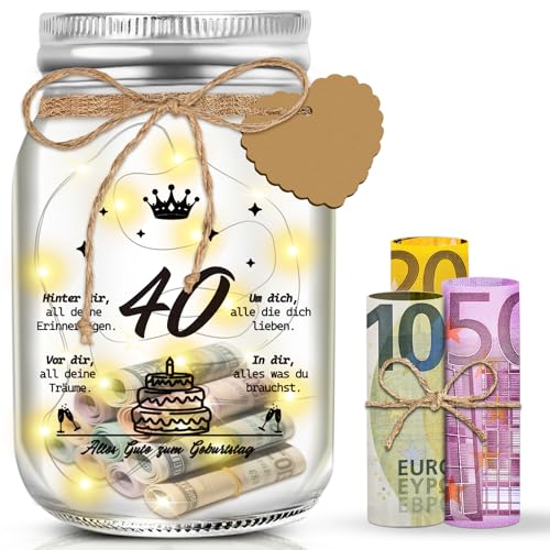 40 Geburtstag Frau Mann LED Flaschenlicht Geldgeschenke Geburtstag, 40. Flaschenlichter Geburtstag Geschenke Geld Leuchtflasche Verpackungen, 40 Geburtstagsgeschenk für Frauen Männer Tischdeko 40 Geburtstag Frau Mann LED Flaschenlicht Geldgeschenke Geburtstag, 40. Flaschenlichter Geburtstag Geschenke Geld Leuchtflasche Verpackungen, 40 Geburtstagsgeschenk für Frauen Männer Tischdeko von YUNLI