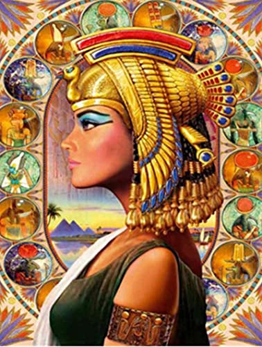 Malen nach Zahlen Erwachsene Kinder Königin von Ägypten Cleopatra Pharaonin 40x50 cm Leinen Segeltuch DIY ölgemälde Geschenke Wand kunst Hauptdekoration -mit Rahmen von YUNLINZI