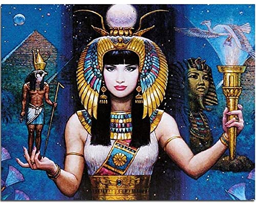 Malen nach Zahlen für Erwachsene Kinder Königin von Ägypten Cleopatra und die Pyramide des Pharaos Leinen Segeltuch DIY ölgemälde ölfarben Spielzeug malen Handgemalte Geschenke Wand kunst -mit Rahmen von YUNLINZI