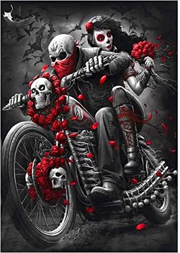 YUNLINZI Diy Malen nach Zahlen Kits für Kinder Erwachsene Anfänger Dark Gothic Skeleton Beauty und Motorrad Leinen Leinwand Ölgemälde für Wohnzimmer Wanddekoration Handgemalte Geschenke -ohne Rahmen YUNLINZI Diy Malen nach Zahlen Kits für Kinder Erwachsene Anfänger Dark Gothic Skeleton Beauty und Motorrad Leinen Leinwand Ölgemälde für Wohnzimmer Wanddekoration Handgemalte Geschenke -ohne Rahmen von YUNLINZI
