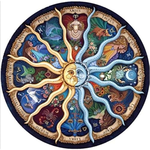 5D-Diamant-Kunst-Set für Erwachsene oder Kinder, Sternzeichen, Astrologie, Sonne, Vollbohrfarbe mit Diamantkunst, Tier, Schmetterling, Malen nach Zahlen, Wanddekoration, 30 x 30 cm von Sattie