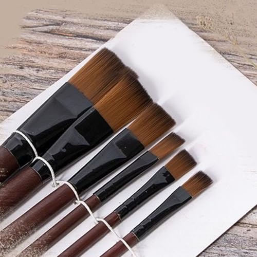 6 PCs Nylon Haarmalerei Pinsel Künstler Pinsel Flacher Acryl Aquarellfarbe Zeichnung Zeichnen Set Nylon Haarmalerei Flat Artist 6 PCs Nylon Haarmalerei Pinsel Künstler Pinsel Flacher Acryl Aquarellfarbe Zeichnung Zeichnen Set Nylon Haarmalerei Flat Artist von YUNNIAN