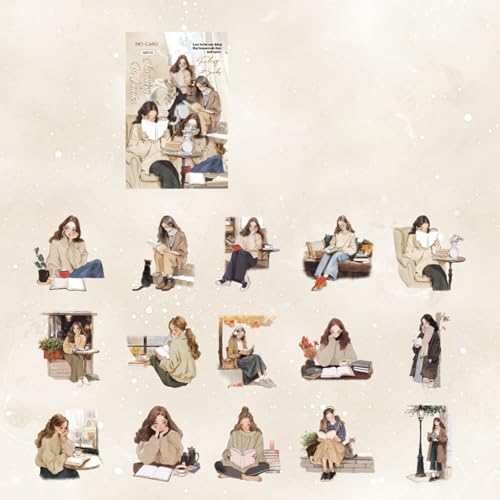 Journal Sticker Cartoon Reading Girl Dekorativ Für Notebooks Telefonkoffer Und Kunstprojekt Journal Sticker Cartoon Reading Girl Dekorativ Für Notebooks Telefonkoffer Und Kunstprojekt von YUNNIAN
