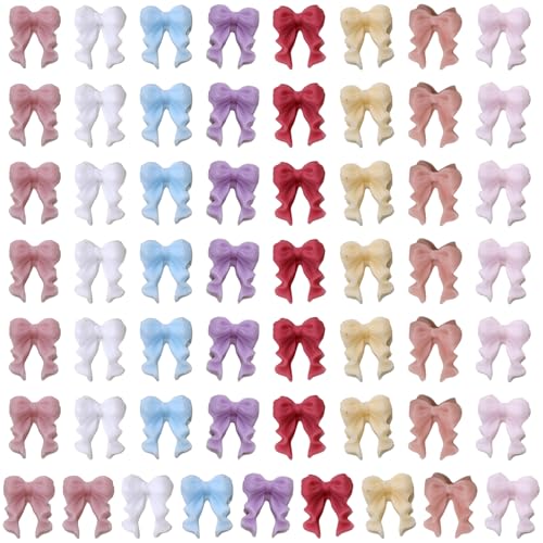 YUNNIAN 50 Stück Schleifen Nägel Charms einfache Schleife Nägel Kunst Dekorationen Schleifen Designs Nägel Zubehör Harz Schleifen Nägel Strass von YUNNIAN