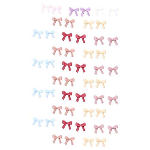 YUNNIAN 50 Stück Schleifen Nägel Charms einfache Schleife Nägel Kunst Dekorationen Schleifen Designs Nägel Zubehör Harz Schleifen Nägel Strass von YUNNIAN