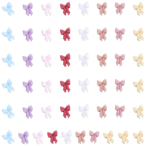 YUNNIAN 50 Stück Schleifen Nägel Charms einfache Schleife Nägel Kunst Dekorationen Schleifen Designs Nägel Zubehör Harz Schleifen Nägel Strass von YUNNIAN
