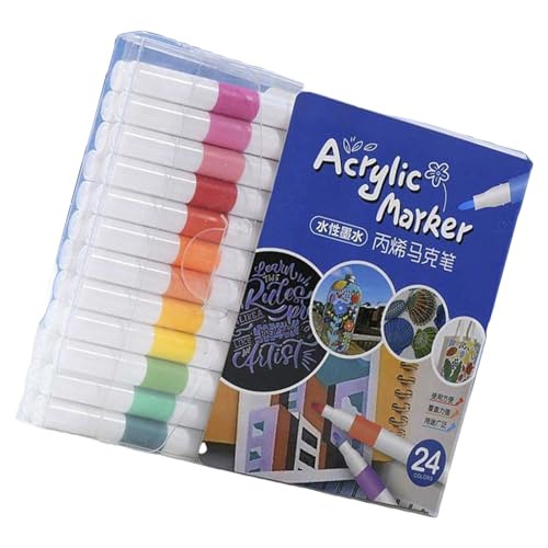 YUNNIAN Acryl-Marker-Set, 12/24/48 Farben, Acrylstifte, wasserfest, Acrylstifte, Acrylfarben-Marker für Glasstein YUNNIAN Acryl-Marker-Set, 12/24/48 Farben, Acrylstifte, wasserfest, Acrylstifte, Acrylfarben-Marker für Glasstein von YUNNIAN