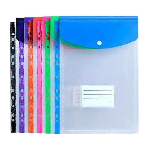 YUNNIAN Dokumententasche mit 4 Fächern, transparent, mit 11 Löchern, einfache Handhabung, Dokumentenmappe, Schule, Büro, 12 Stück YUNNIAN Dokumententasche mit 4 Fächern, transparent, mit 11 Löchern, einfache Handhabung, Dokumentenmappe, Schule, Büro, 12 Stück von YUNNIAN
