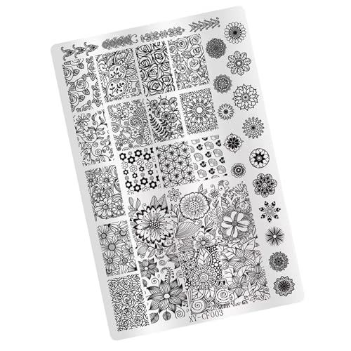 YUNNIAN Elegante Nagelkunst-Stempelplatte, modisch, aufwendige chinesische Muster, Nagelstempel, Werkzeug für einzigartig und stilvoll von YUNNIAN