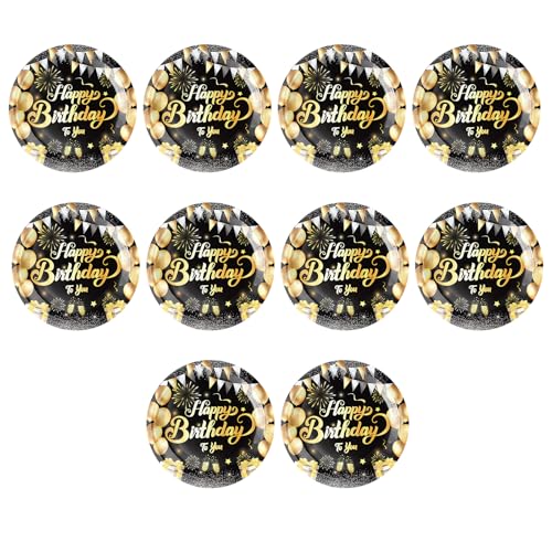 YUNNIAN Elegante Schwarze Gold Brillants Gemusterte Pappteller Tassen Butlerie Benutzerfreundlich Einmal Nur Nutzung Tabelle Für Feierliche Benutzerfreundliche Partyzubehör von YUNNIAN